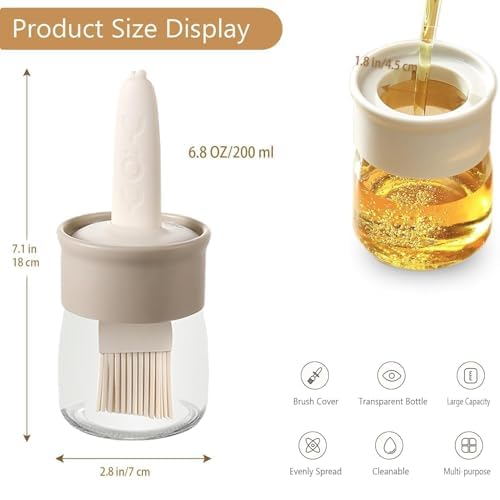 2‑in‑1 Oil Dispenser Jar with Duck Shaped Silicone Brush - 200 ml