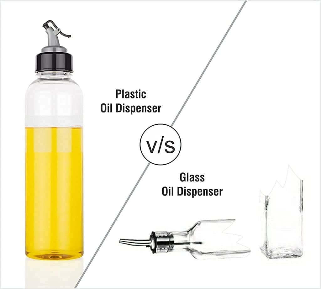 Clazkit Plastic Oil Dispenser 1 Litre Cooking Oil Dispenser Bottle Oil Container,Transparent