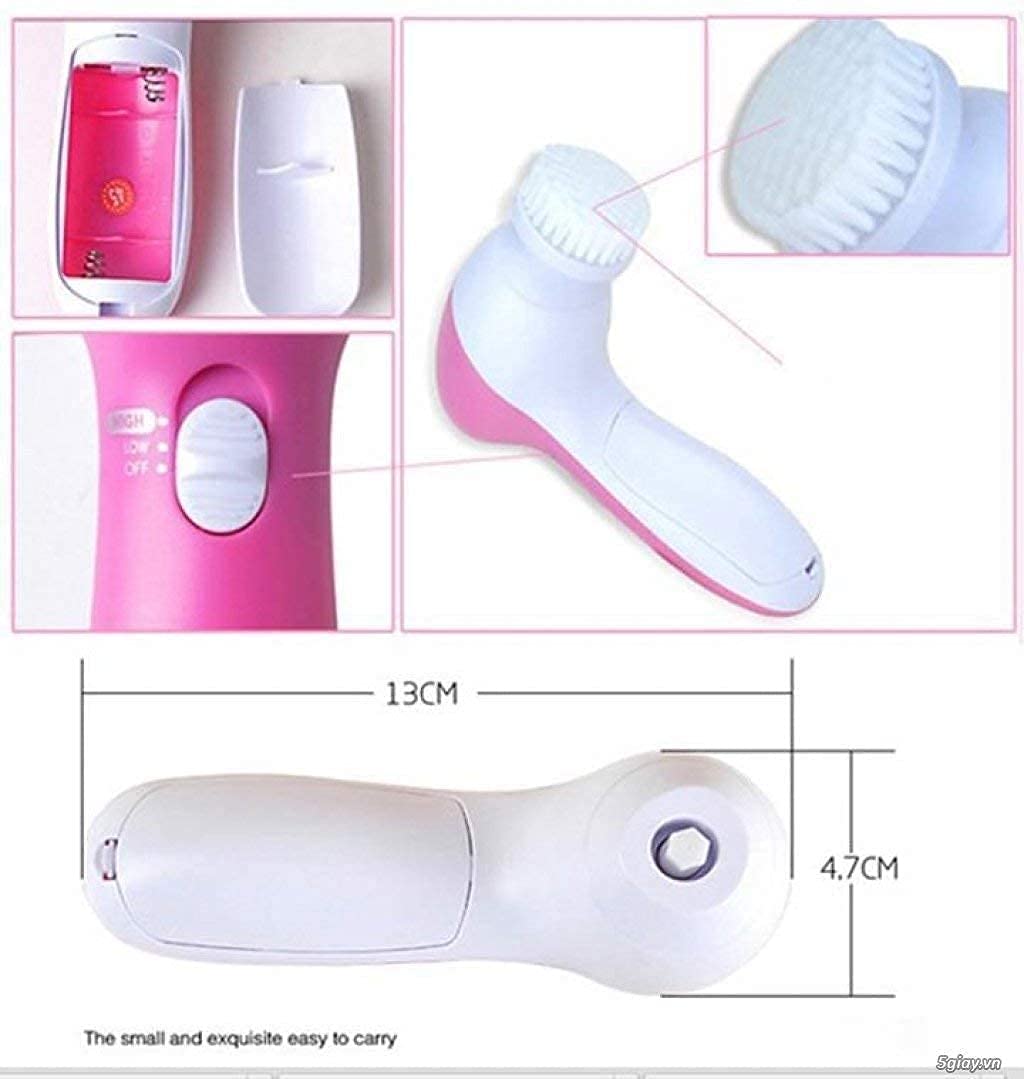 PIARA 5 in 1 Massager Face Facial Massager Exfoliator Electric Massage Machine Care Cleanser Massager Kit For Smoothing Body Beauty Skin Cleaner Facial Massager Machine for Women- Multicolor
