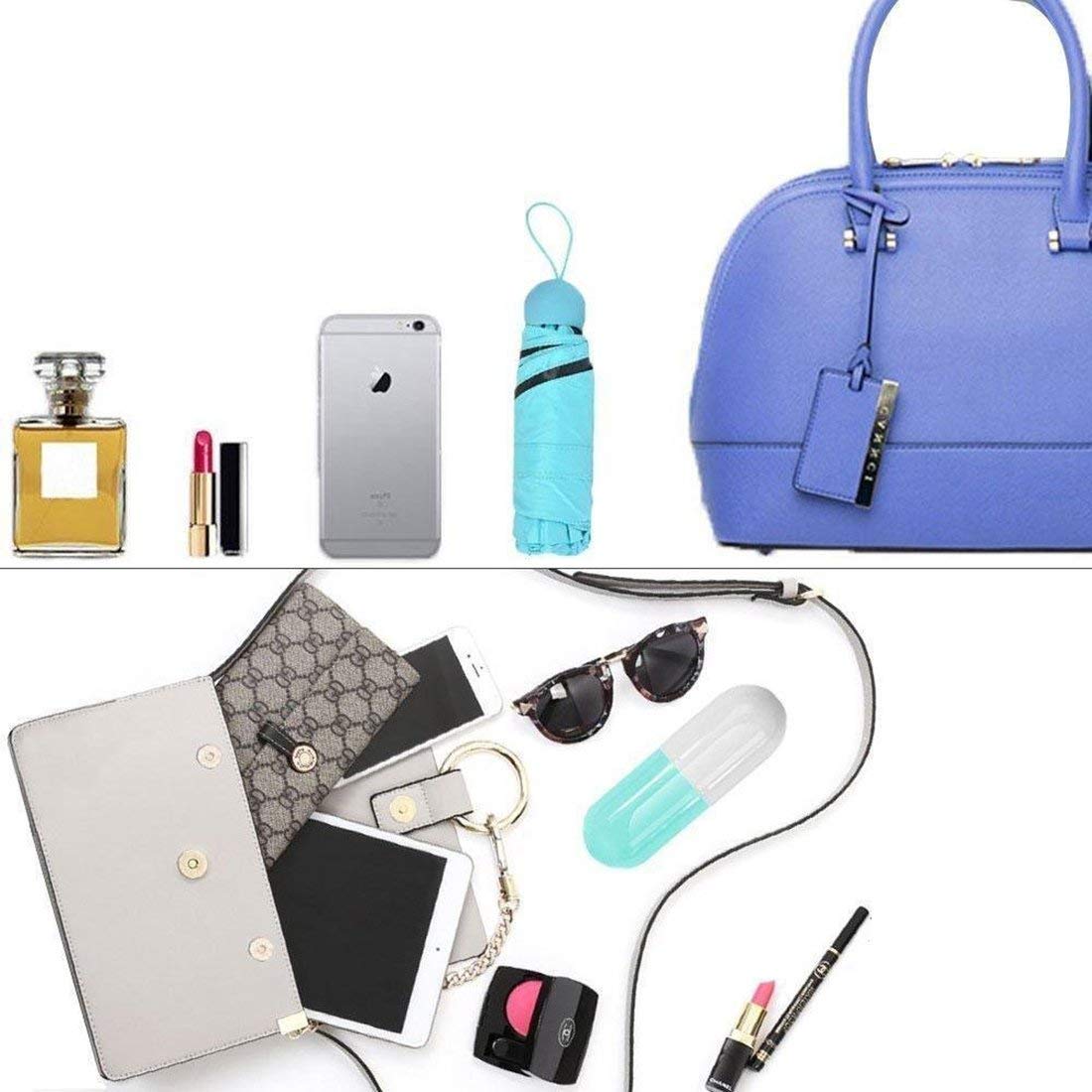 Sakar Mini Compact Fency Umbrella with Sturdy Plastic Capsule Case for Women and kids