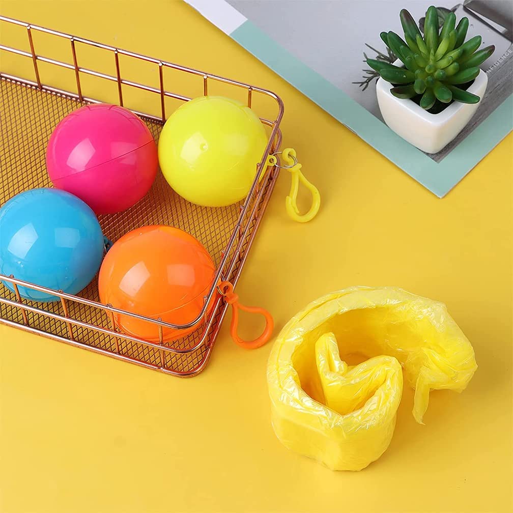 Generic Aum Disposable Emergency Plastic Knee Length Rain Ponchos, Waterproof Raincoats In Keychain Ball, Adult Rainwear For Camping, Cycling Outdoor Pack Of 1 Available Color Will Be Sent.