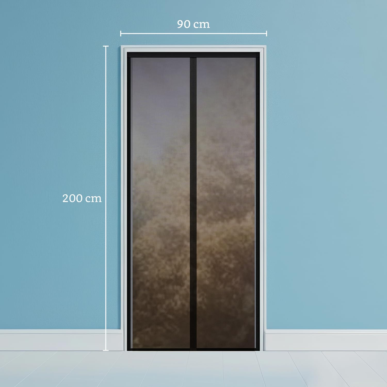 Amazon Brand - Solimo Fiberglass Magnetic Mosquito Net Screen Door - Hands Free Mesh Partition | Auto-Closing Insect Screen to Keep Pests Out (200x90 cm, Grey)