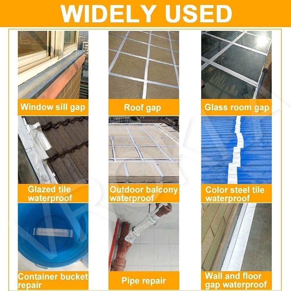 VROKLA Waterproof Repair Tape for Pipe Leakage Roof Water Leakage Solution Aluminium Foil Tape Waterproof Adhesive Sealing Butyl Rubber Tape for Surface Crack (5cmx5m) (Silver)