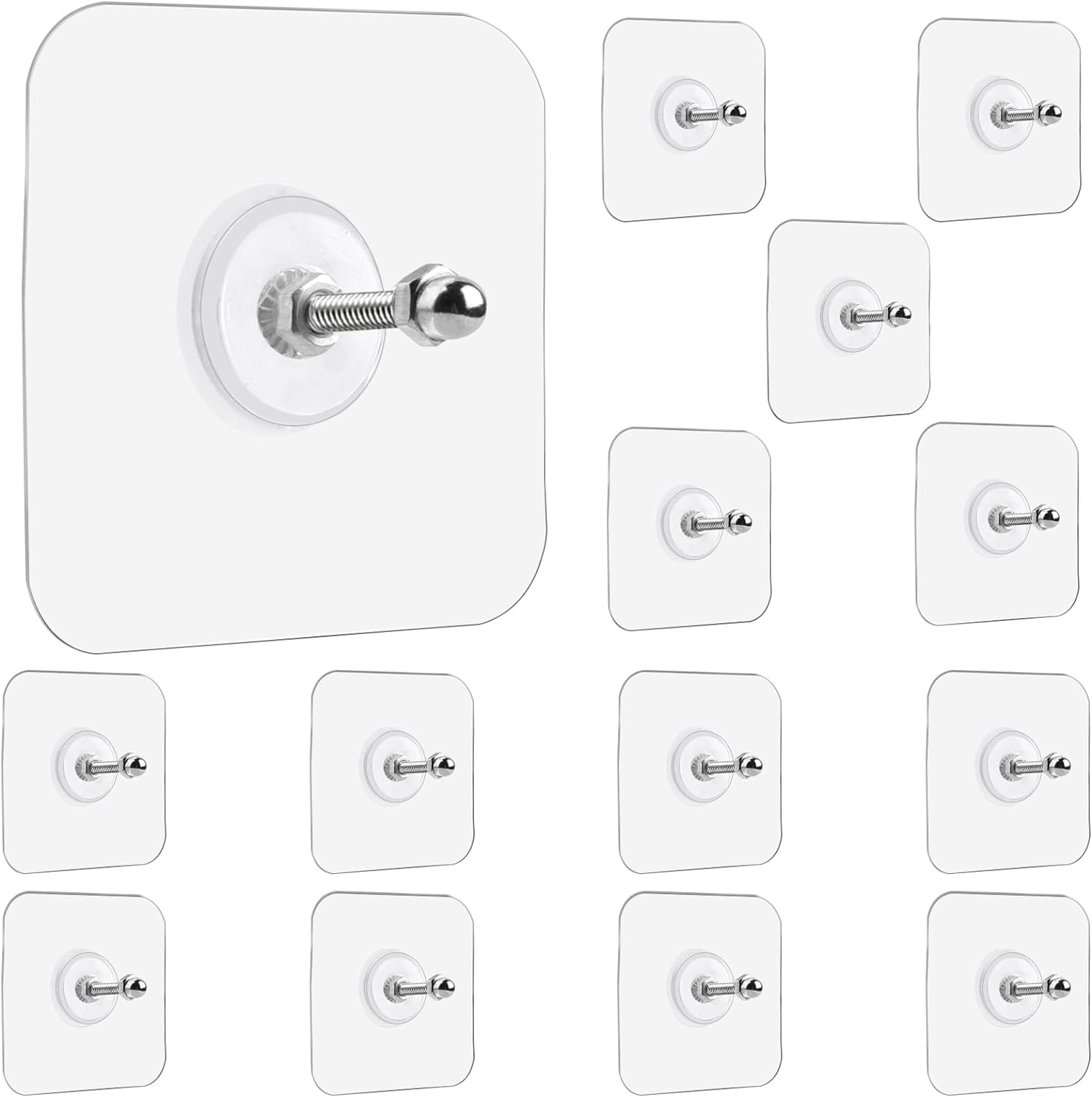 aadya alley Adhesive Hooks Heavy Duty Wall Hooks, Nail Hook for Hanging Coat, Hat,Towel Robe Hook Rack Wall Mount- Bathroom and Bedroom Hooks for Wall Without Drilling (Nail Hook Trasparent 10 Pack)