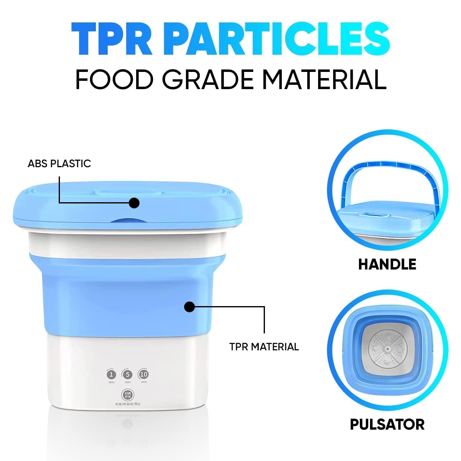 Portable Foldable Mini Top Loading Washing Machine 2kg with Spinner and Dryer for Baby Clothes, Semi Automatic Bucket Washer with Modes for Home, Travel