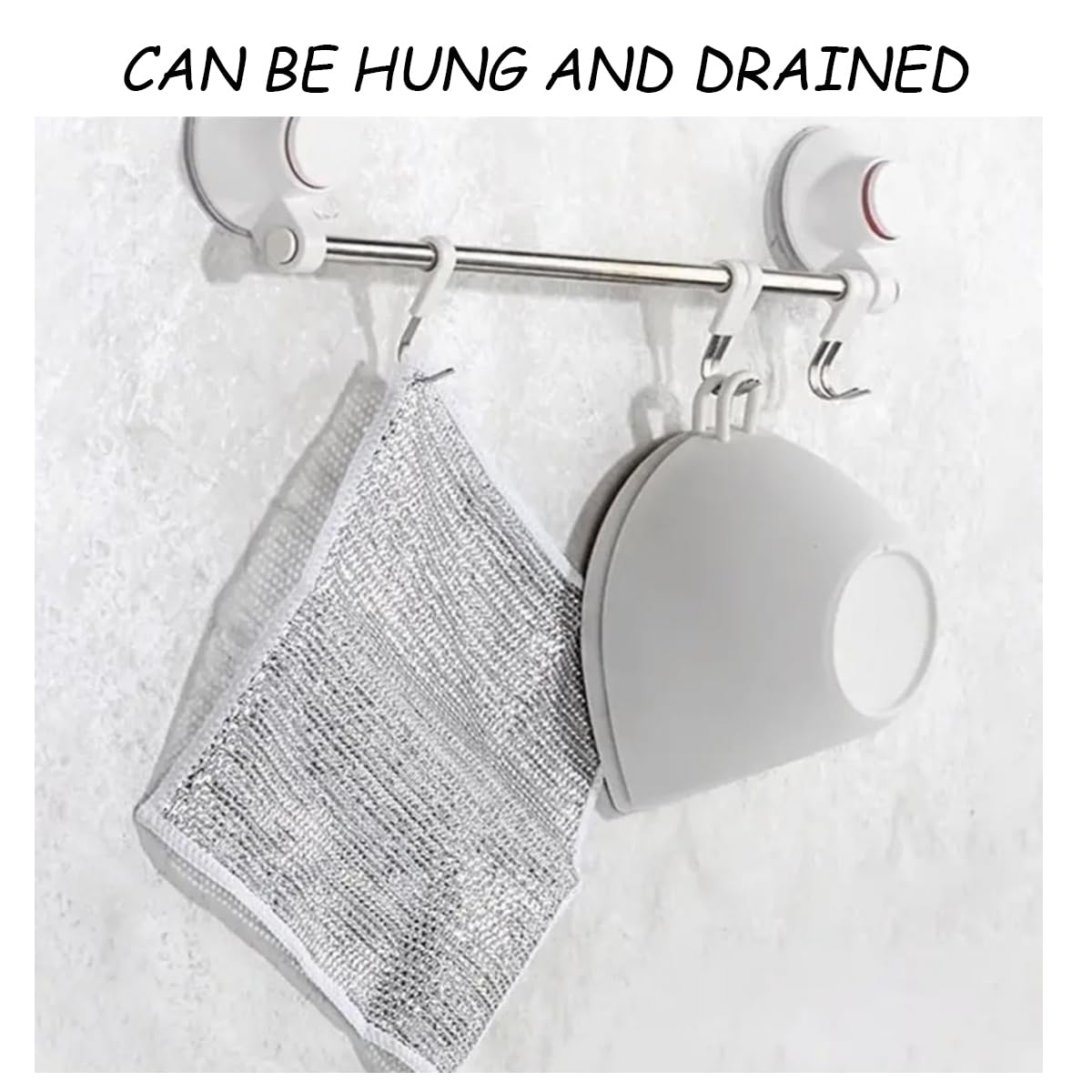 10 PCS Multipurpose Wire Dishwashing Rag for Wet and Dry,Non-Scratch Wire Dishcloth,Scrubbing Wire Dishwashing Rags,Time-Saver Kitchen Wipes Cleaning Cloths (Monolayer)