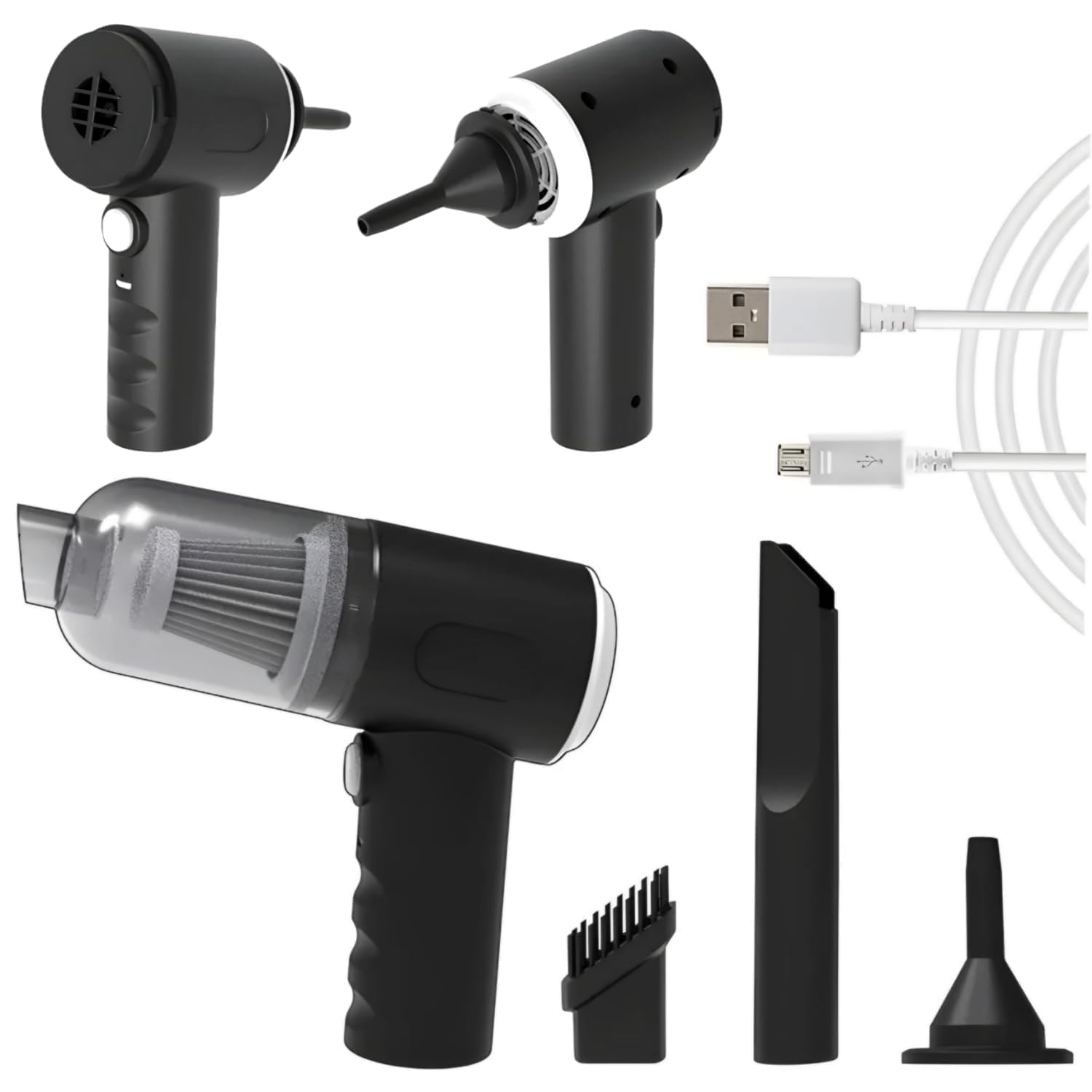 SANSHAM Vacuum Cleaner for Home Cordless 3 in 1 Wireless Car Vacuum Rechargeable Vacuum Cleaner Home Car Outdoor Office (Moon Black)