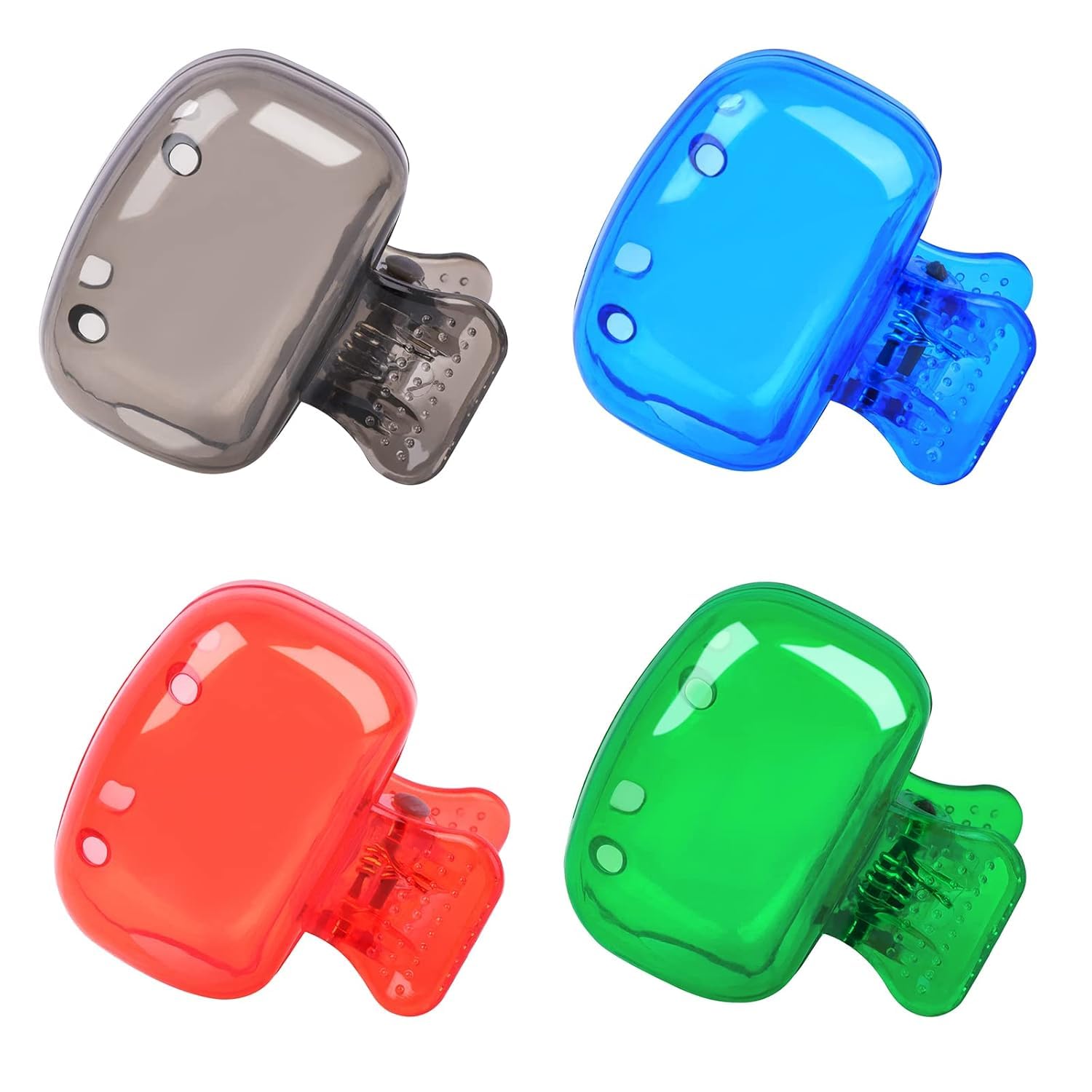 AMOAMI Toothbrush Head Cover Set - Portable Toothbrush Head Protector, Protective Portable Plastic Clip's Toothbrush Cover for Household Travel, Camping, Bathroom, School, Work.Multicolor - 4-Pack