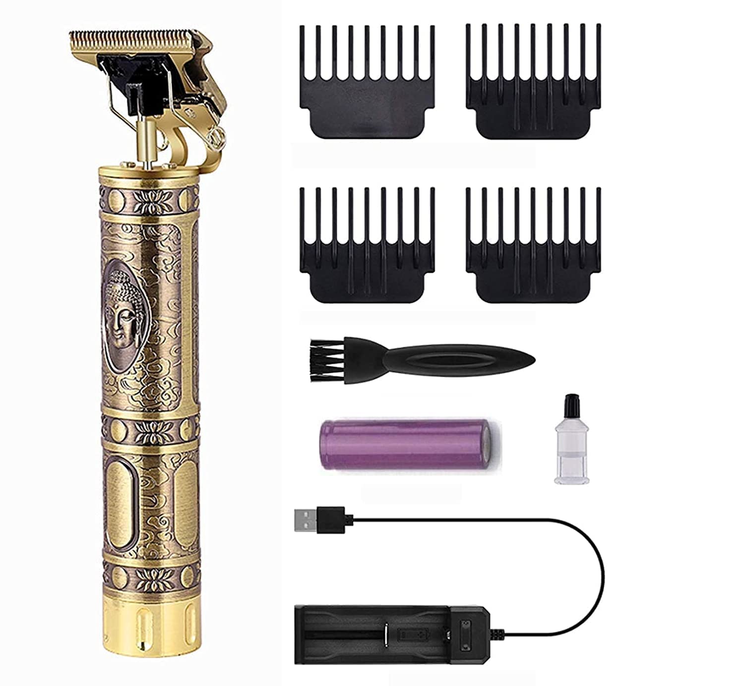 Golden Buddha Style Trimmer For Men Professional Hair Clipper, Adjustable Blade Clipper, Retro Oil Head Close Cut Precise hair Trimming Machine T9