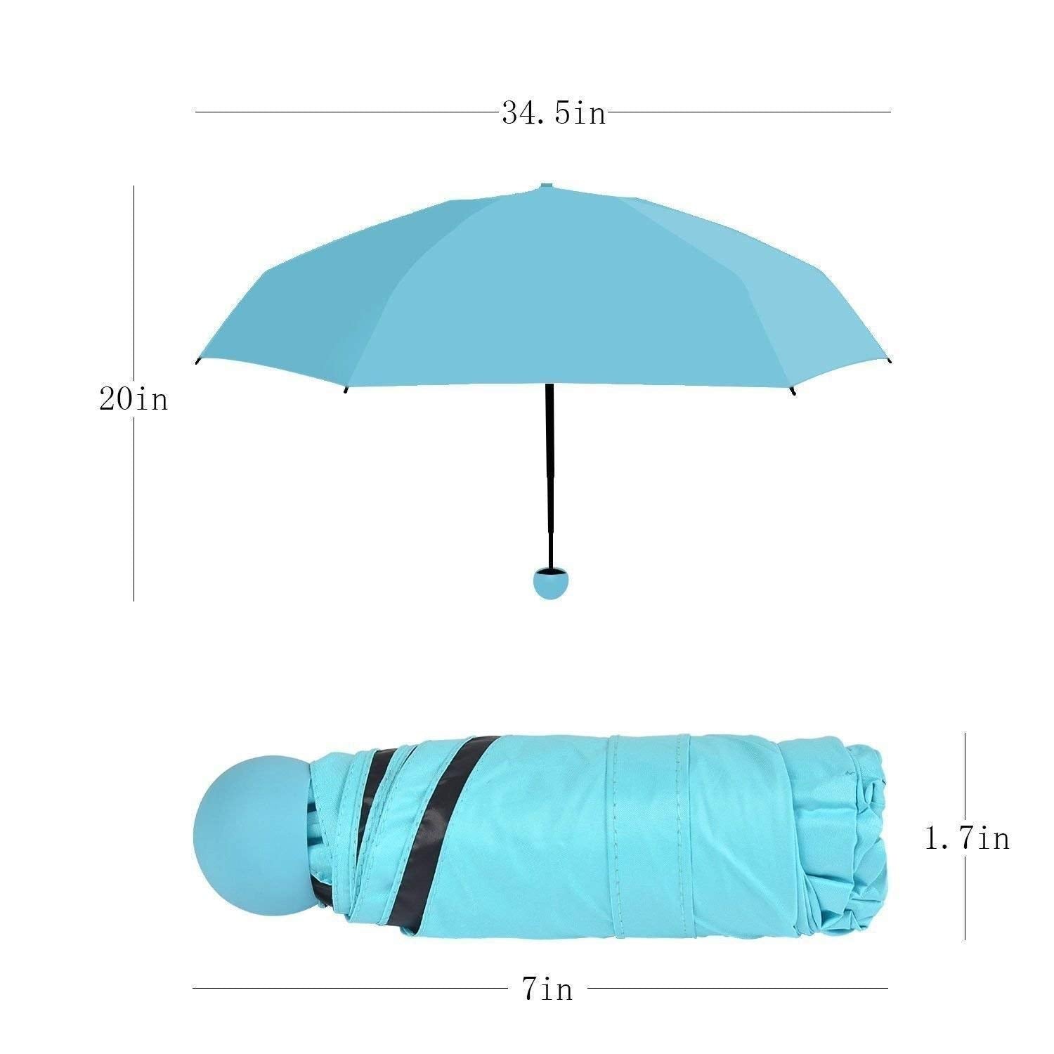 Sakar Mini Compact Fency Umbrella with Sturdy Plastic Capsule Case for Women and kids