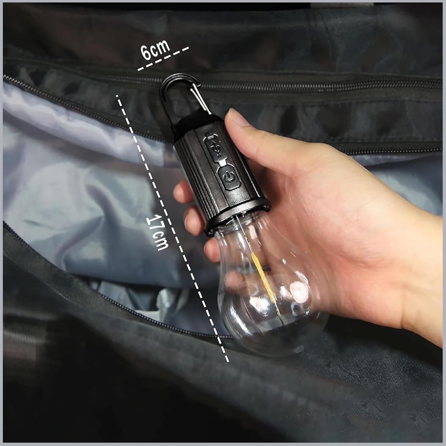 GLUN® Rechargeable Camping Lights, Waterproof LED Bulb Tent Lights with USB Type C Cable, 3 Modes Hanging Camping Lantern Bulb Pack of 1 PCS (Normal)