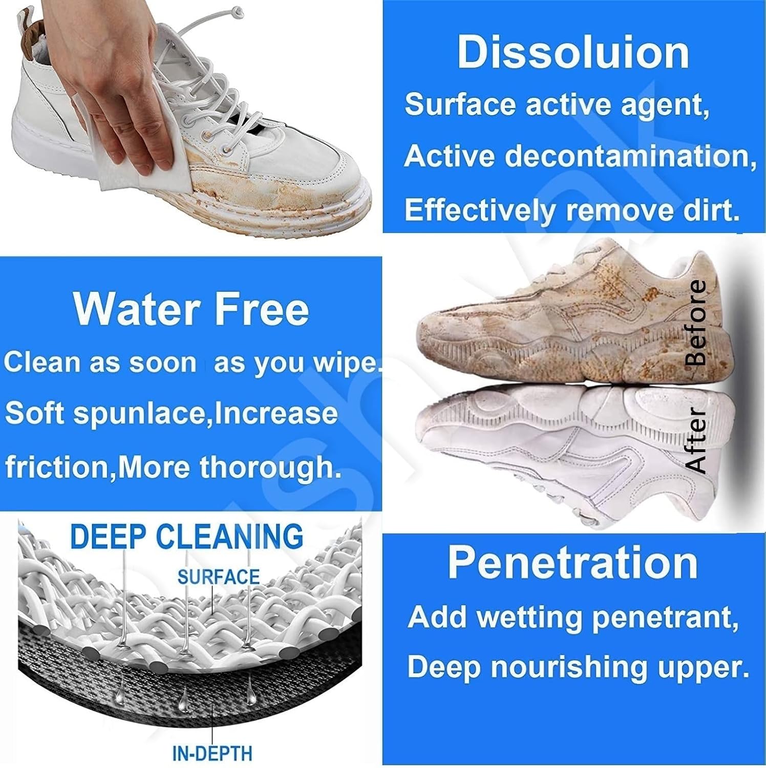 Shoe Wipes (80 + 80 Wipes) Sneaker Wipes Instant Sneaker Cleaner Shoe Cleaning Wipes Sneaker Wipes for Shoes Quick Remove Dirt Stain Shoe Cleaner Wipes Shoe Wipes for Sneakers Cleaning Kit