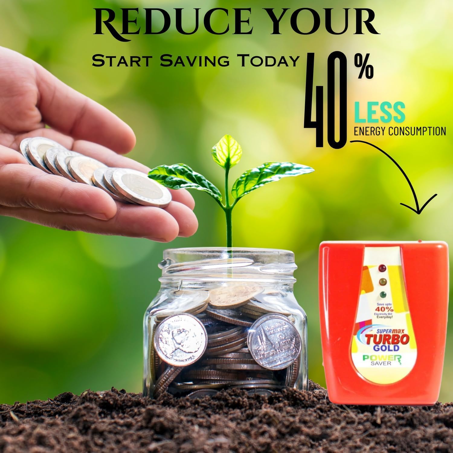 DFEET Turbo Gold Power Saver – Maximize Energy Efficiency and Save Up to 40% on Electricity Bills with Heavy-Duty Design and Premium Copper Wire Technology for Enhanced Performance