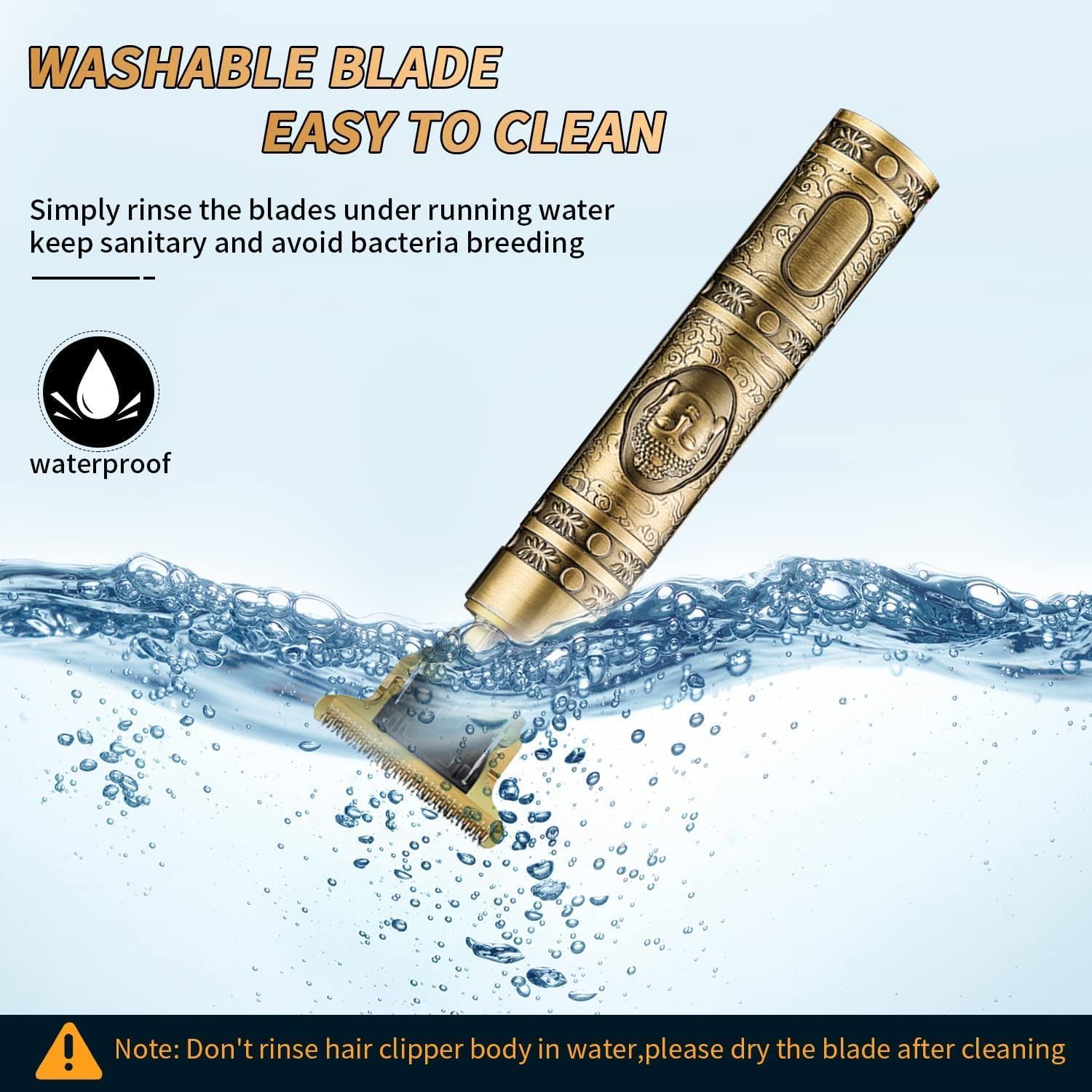 Golden Buddha Style Trimmer For Men Professional Hair Clipper, Adjustable Blade Clipper, Retro Oil Head Close Cut Precise hair Trimming Machine T9