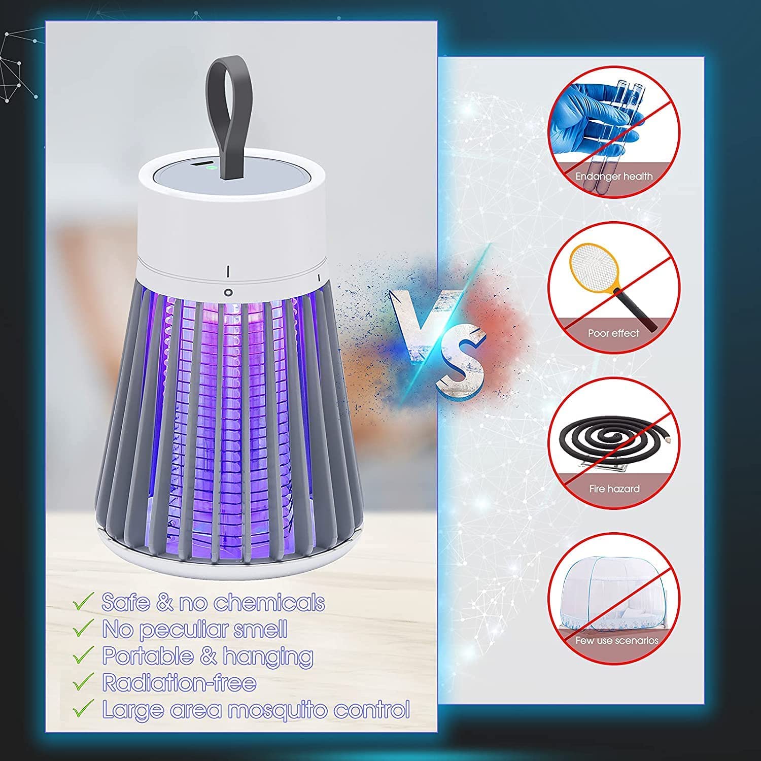 Mosquito Insect Bug Zapper Trap Killer LED Lamp, Electronic Mosquito Killer Machine Trap Lamp-Mosquito Killer Lamp for Home,Electric Machar Mosquito Killer Repellent Machine (Mushroom)