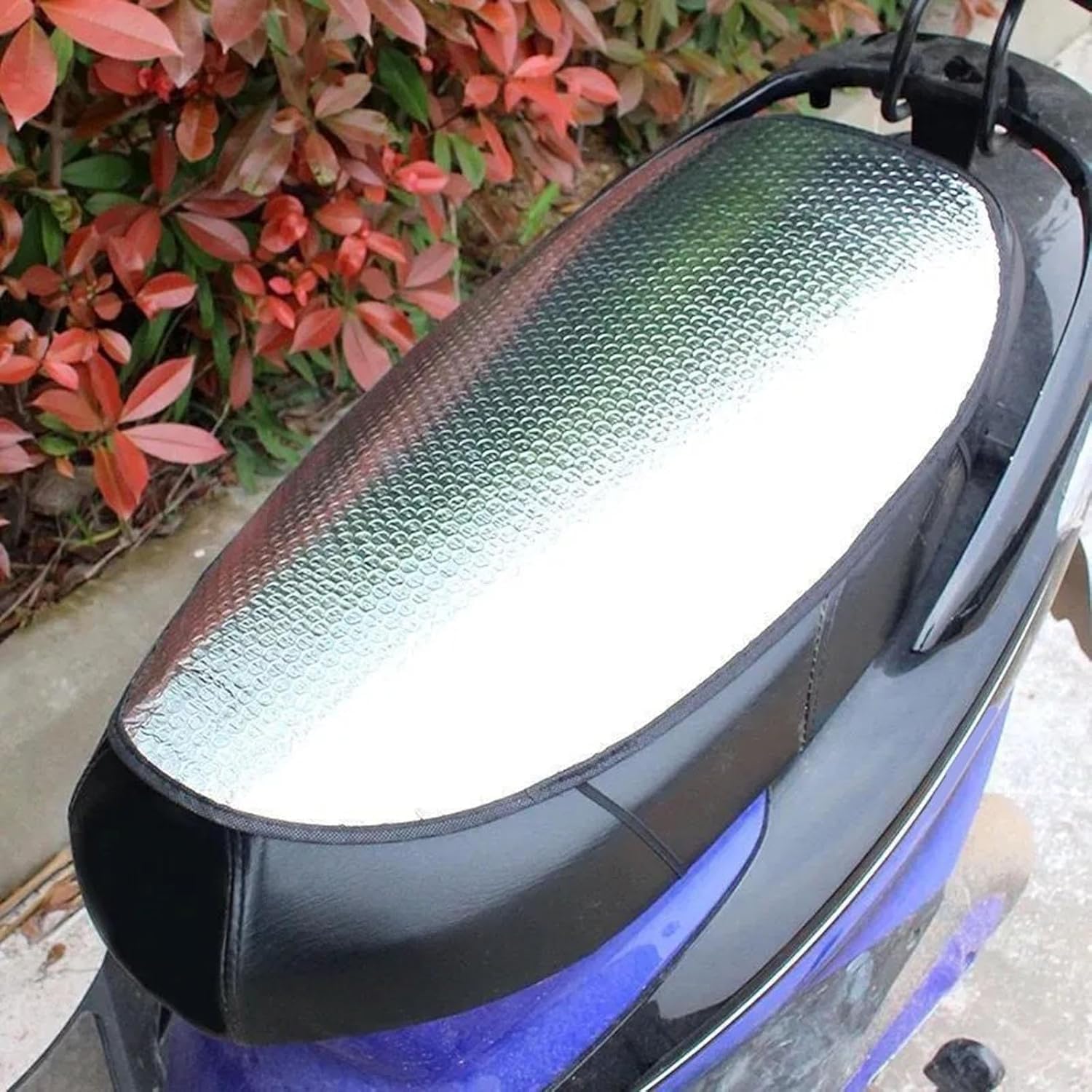 Radiant Heat Insulation Mat Motorcycle Seat Cover Aluminum Foil Water Resistant Seat pad for All Brand Scooty/Scooter/Bike(Pack of 1)
