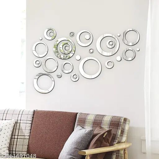 3D Acrylic Mirror Wall Stickers – 12 Pcs