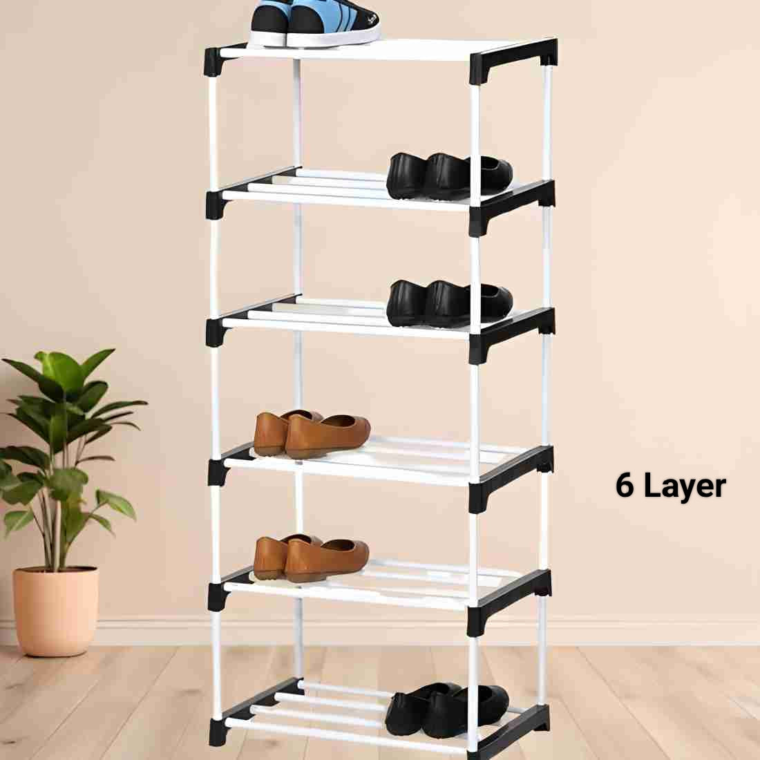 6-Tier Plastic Shoe Rack Organizer